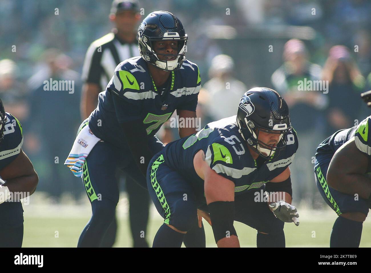 Geno Smith Seattle Seahawks Unsigned Eyes Downfield Photograph