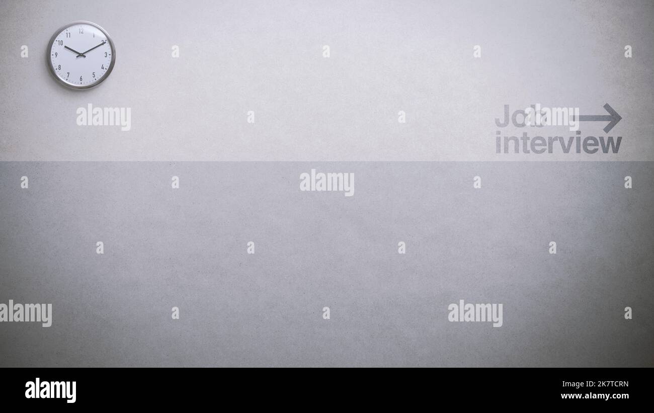 Corporate office building wall with clock and directory sign, business