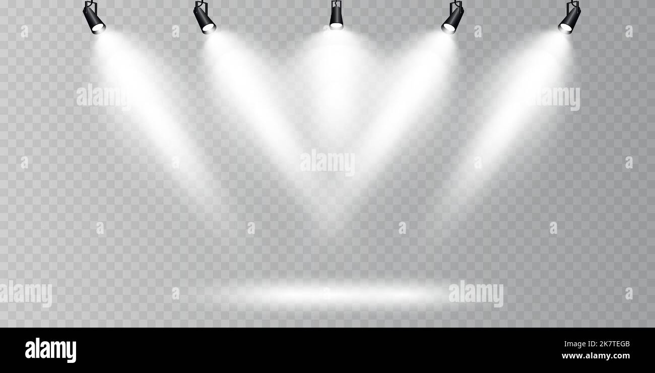 Set of vector spotlights. various forms of light. Stage spotlights