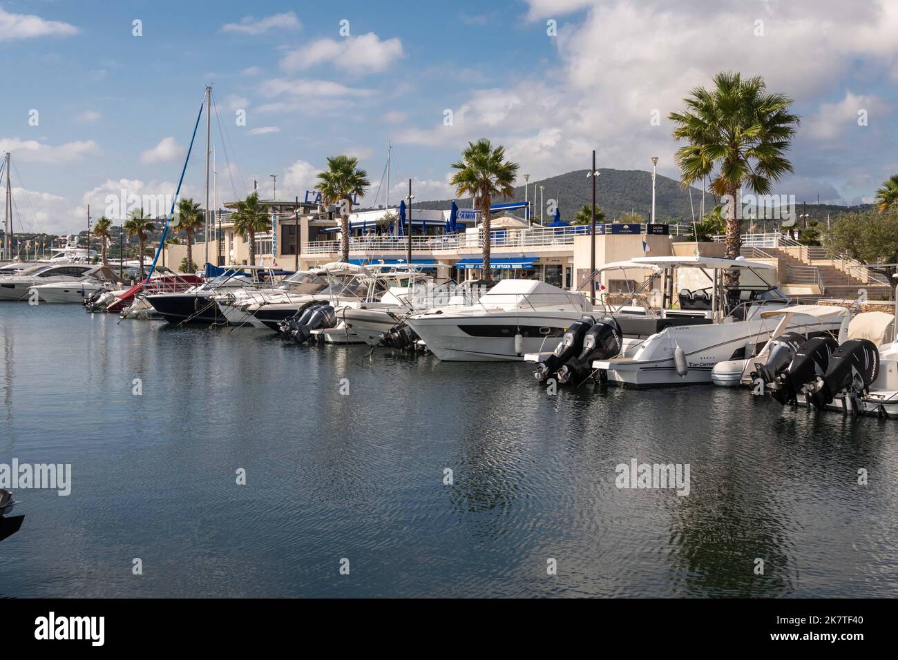 The Port of Sainte Maxime, in the Var department of the Provence-Alpes-Côte d'Azur region in Southeastern France. Stock Photo