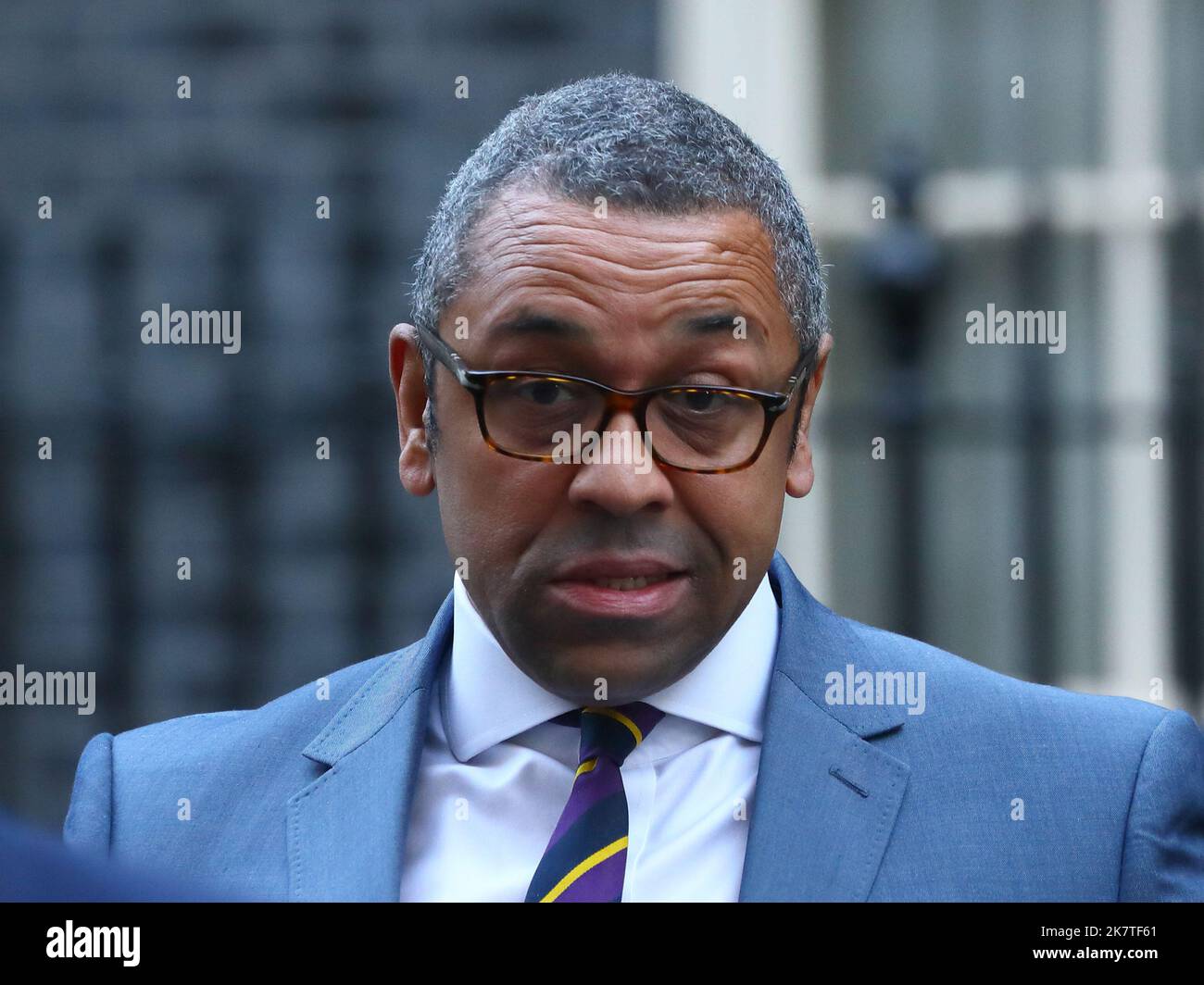 London, UK, 18th October 2022. London, UK. Foreign Secretary James Cleverly leaves Downing Street No 10 after the Cabinet Meeting amidst speculation about the Prime Minister's future. Stock Photo