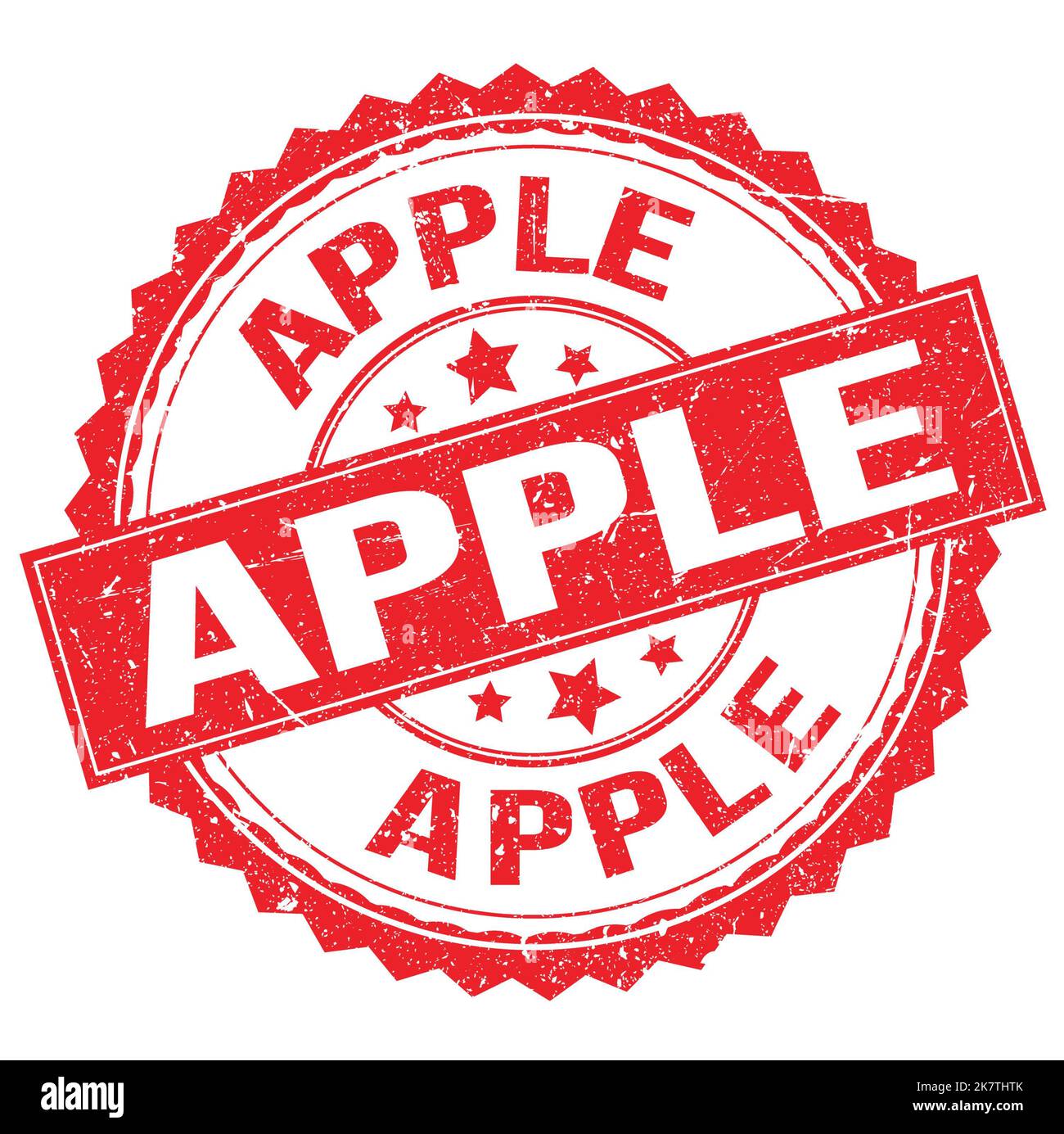 APPLE text written on red round stamp sign Stock Photo Alamy
