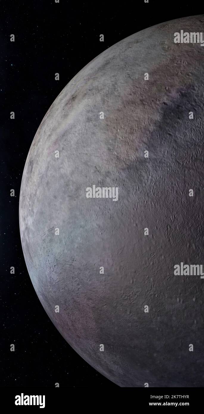 Triton moon, satellite of Neptune in the outer space Stock