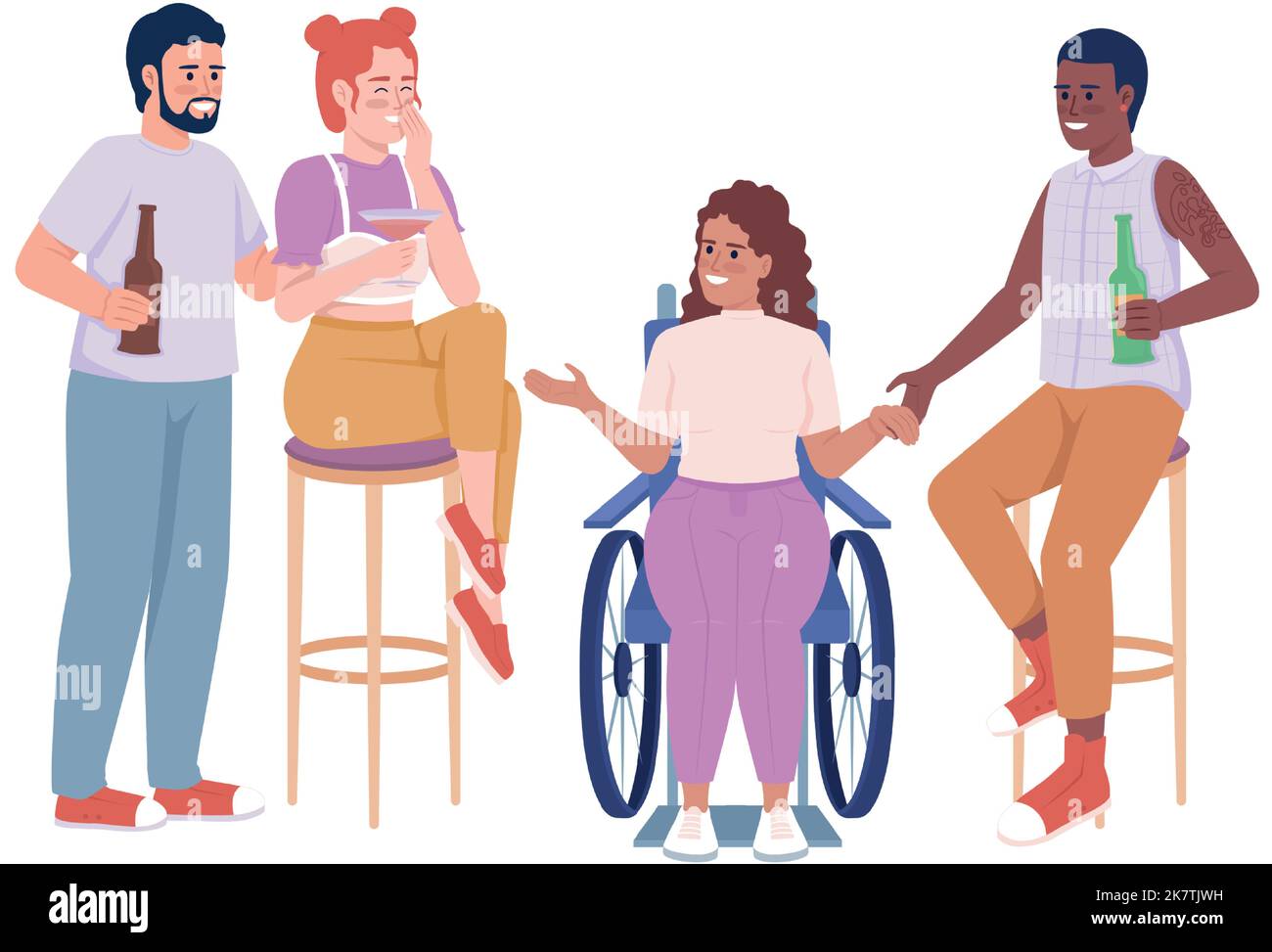 Friends at party semi flat color vector characters Stock Vector Image ...