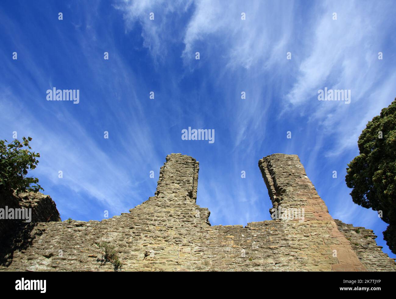 Ludlow castle walls, Ludlow, Shropshire, England, UK. Stock Photo