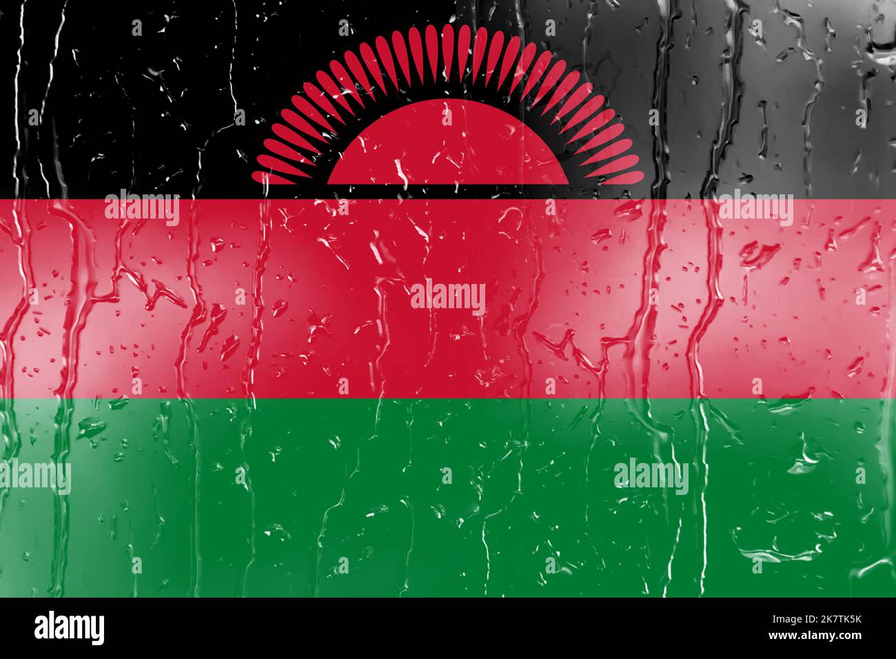3D Flag of Malawi on a glass with water drop background Stock Photo - Alamy