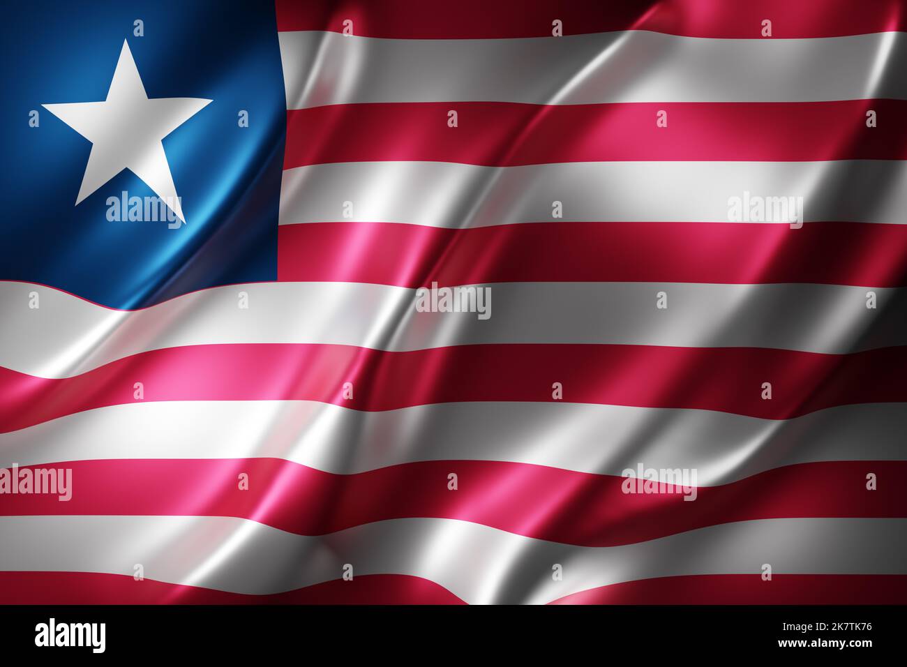 3d rendering of a textured national Liberia flag Stock Photo - Alamy