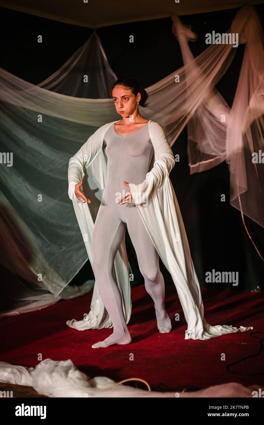 Theater actor artists player thespian perform play for audience on ...