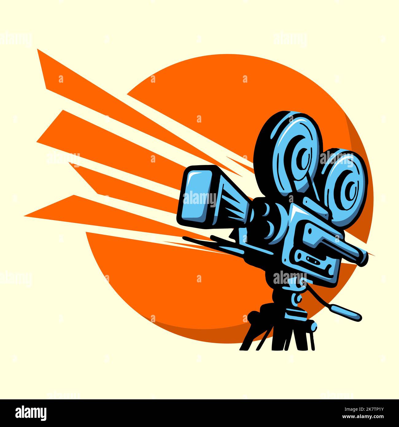 Illustration of a video camera with a projection of a light beam