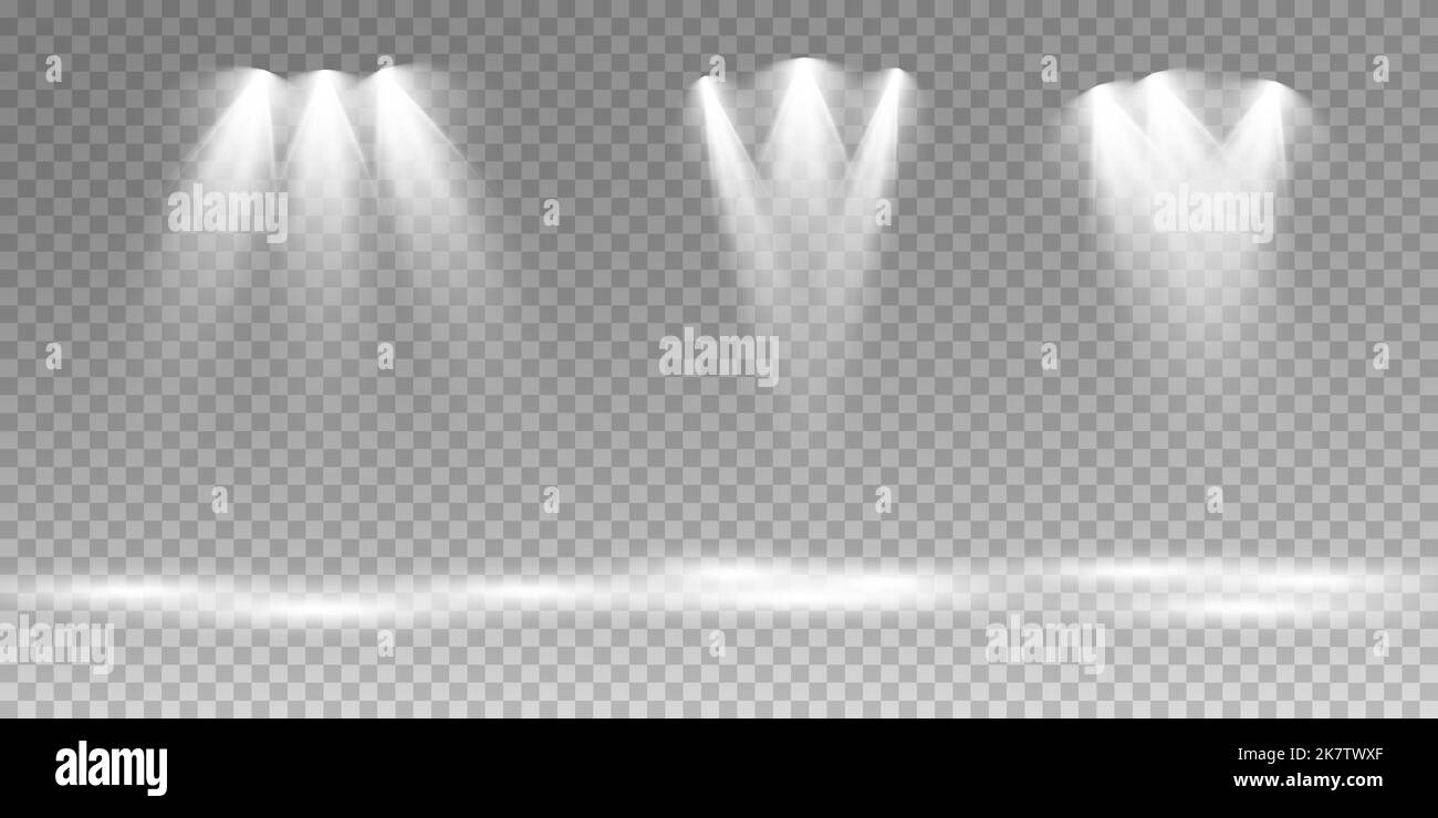 Set of vector spotlights. various forms of light. Stage spotlights ...