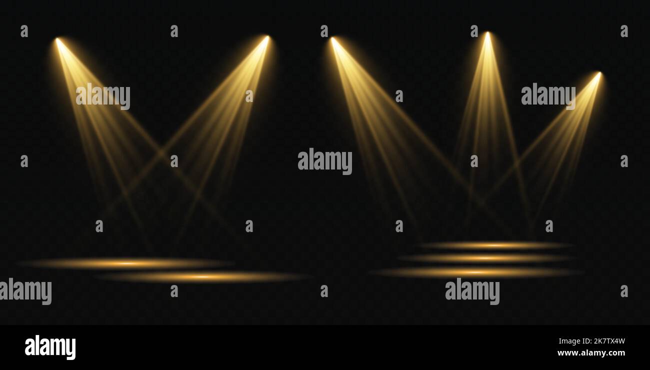 Set of vector spotlights. various forms of light. Stage spotlights