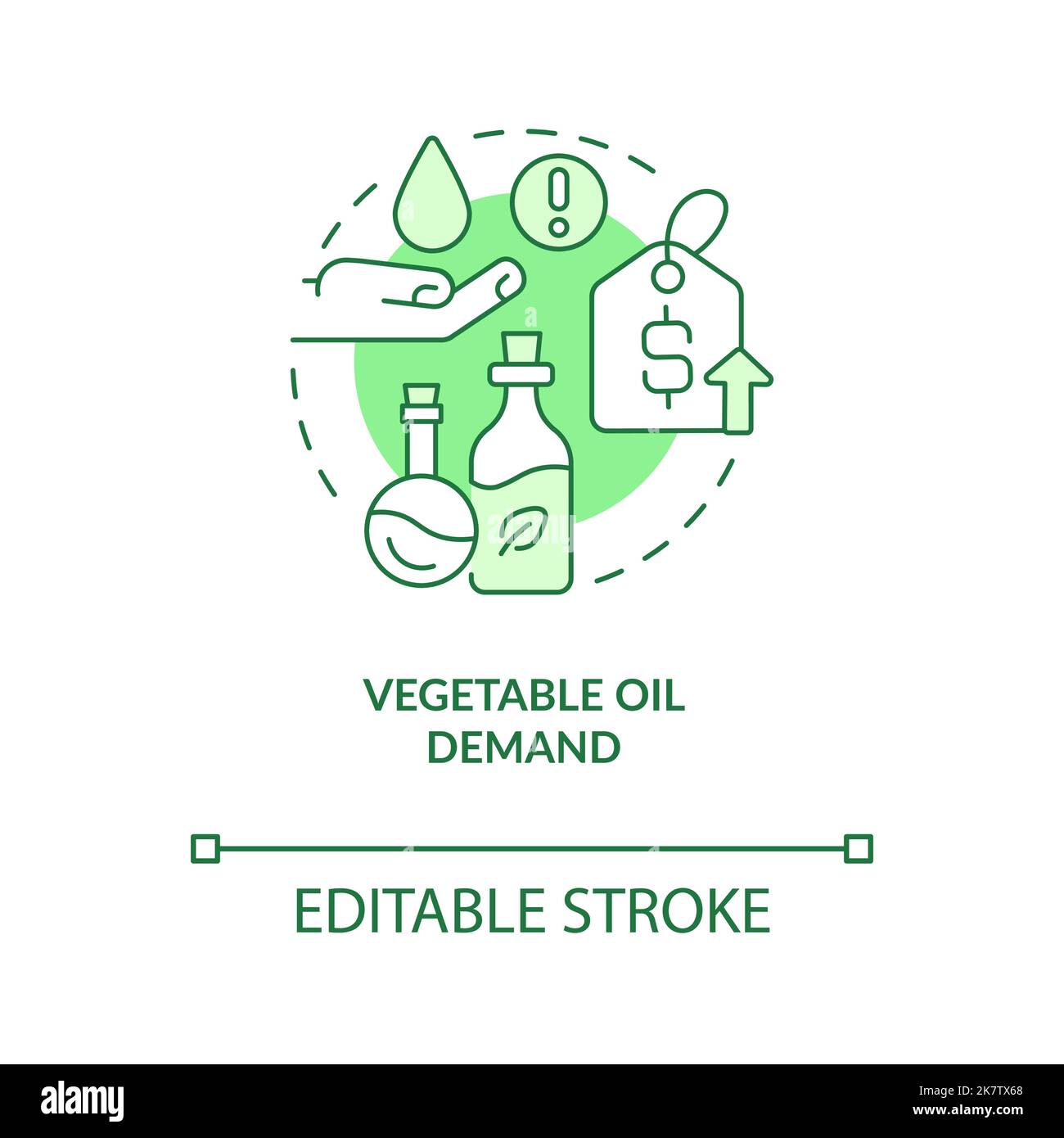 Vegetable oil demand green concept icon Stock Vector Image & Art Alamy