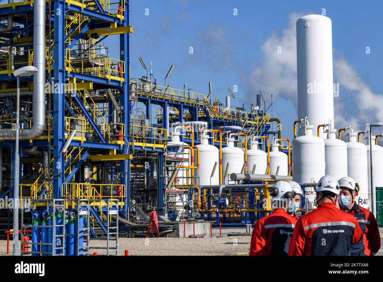 Port Jerome sur Seine (northern France): Air Liquide's hydrogen production unit Stock Photo