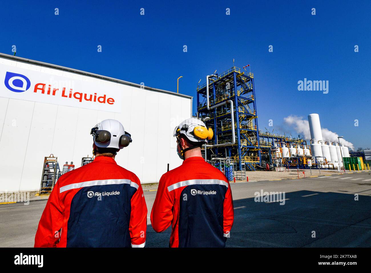 Port Jerome sur Seine (northern France): Air Liquide's hydrogen production unit Stock Photo