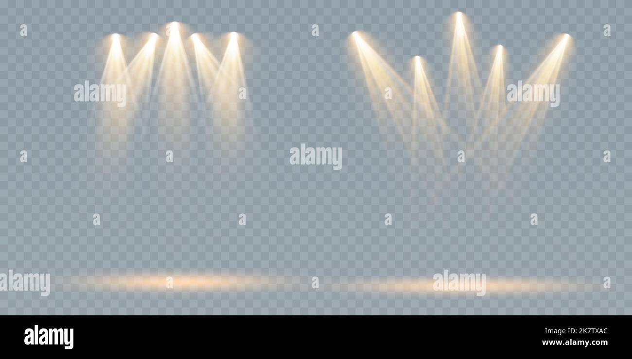 Set of vector spotlights. various forms of light. Stage spotlights. Light effects. Glow light