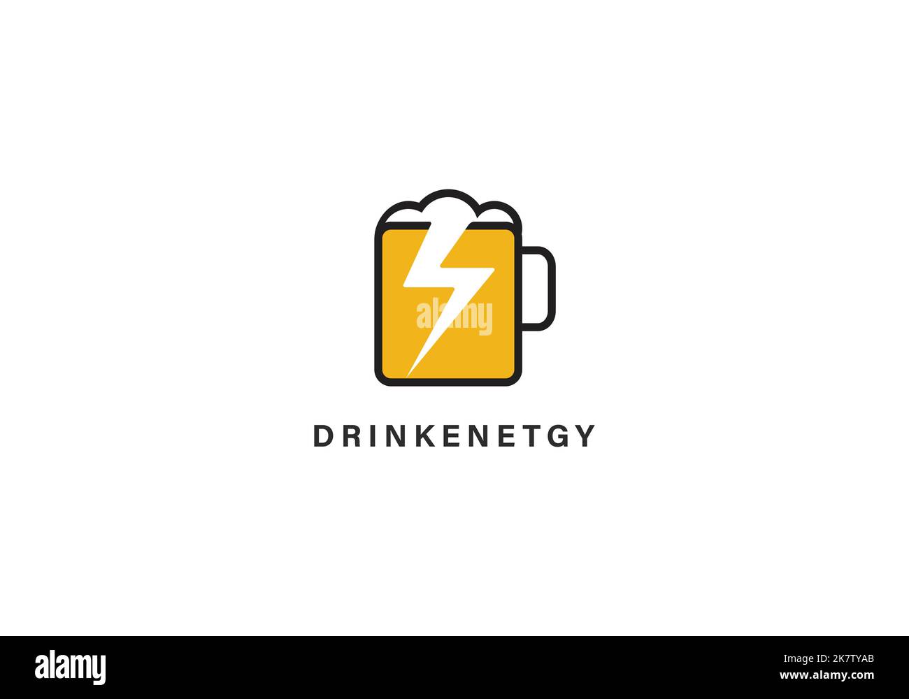 Energy drink Logo design vector template Negative space. Energetic