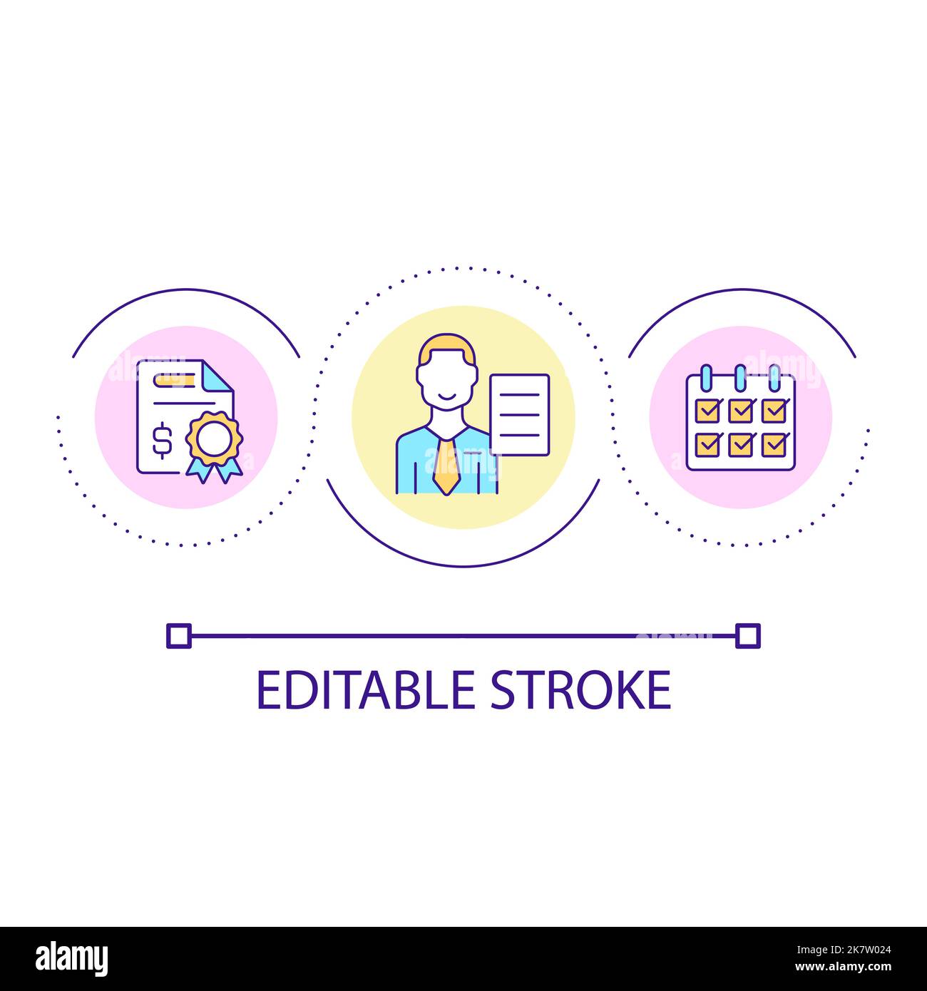 Employee of month loop concept icon Stock Vector