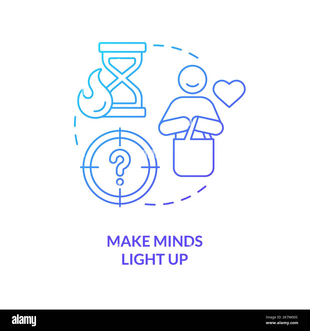 Make consumer minds light up concept blue gradient icon Stock Vector