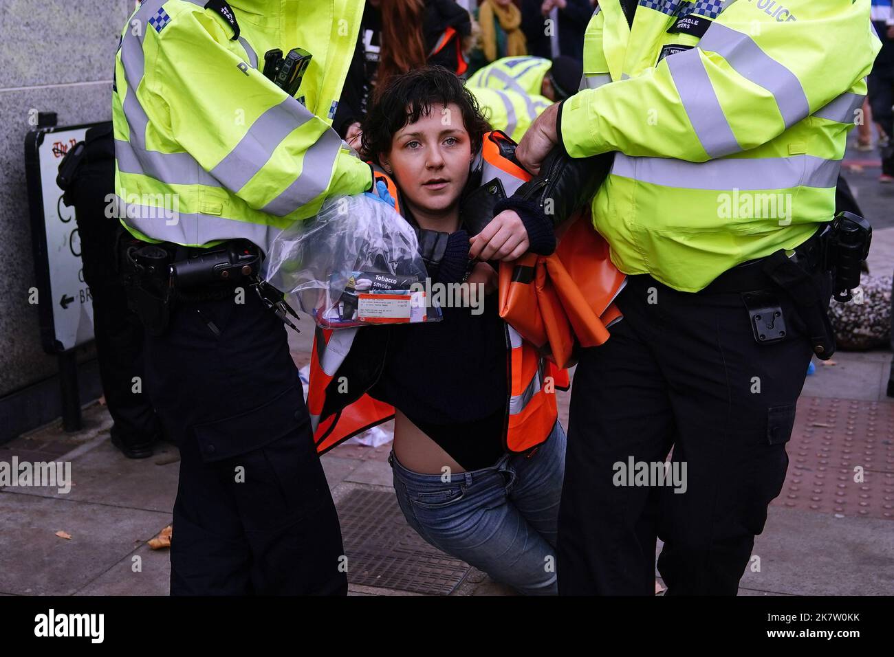 Police remove activists from Just Stop Oil during their protest on ...