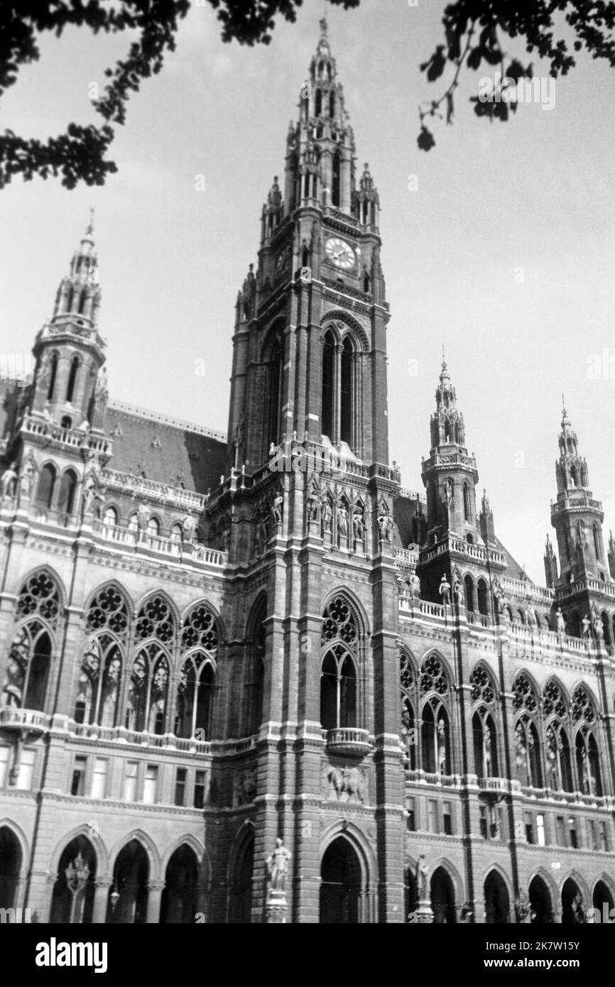 Das Neugotische Wiener Rathaus An Der Ringstraße, Um 1962. Vienna Town ...