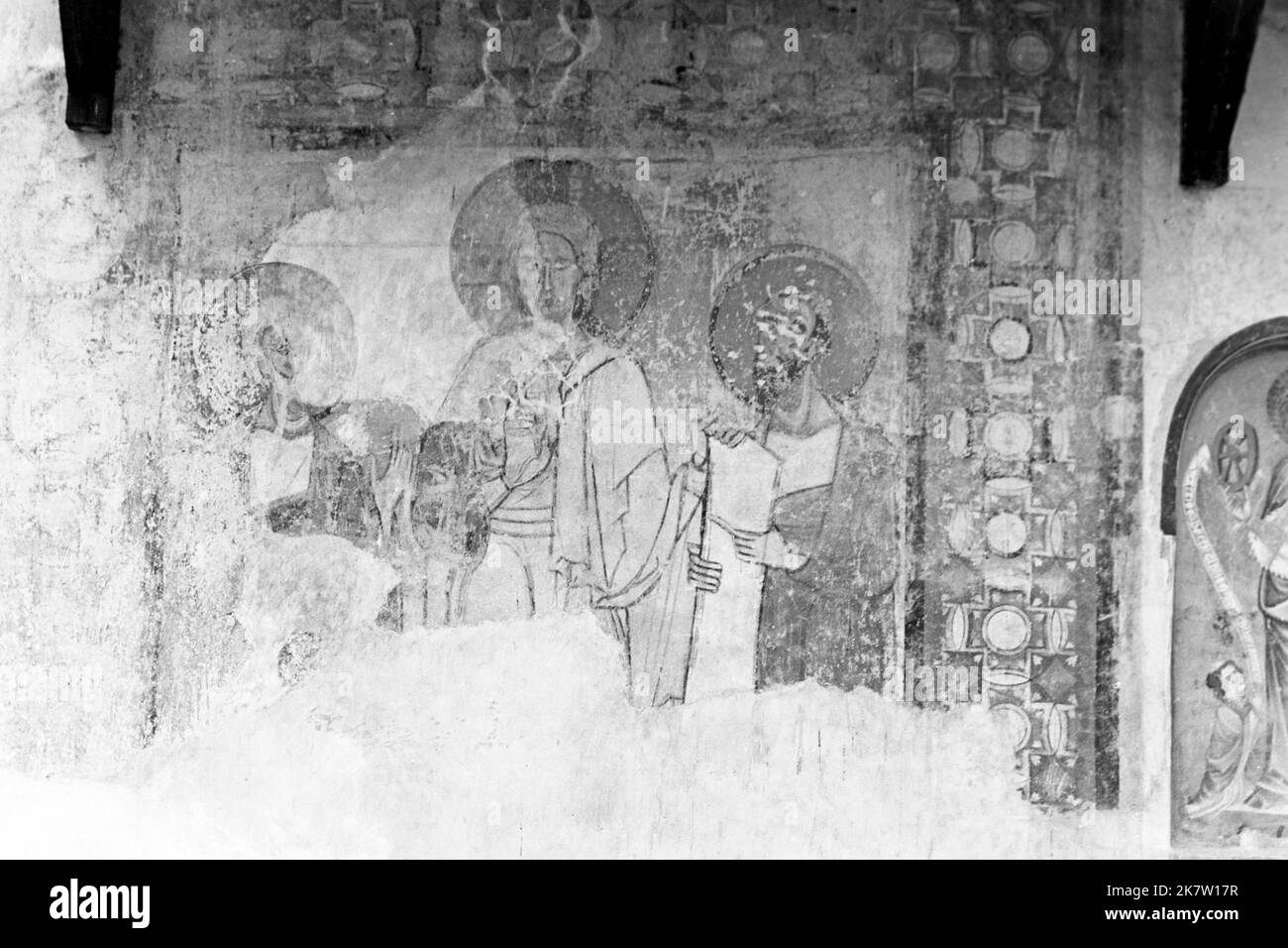 Fresken an Sankt Peter ober Gratsch in Südtirol, 1967. Frescoes at