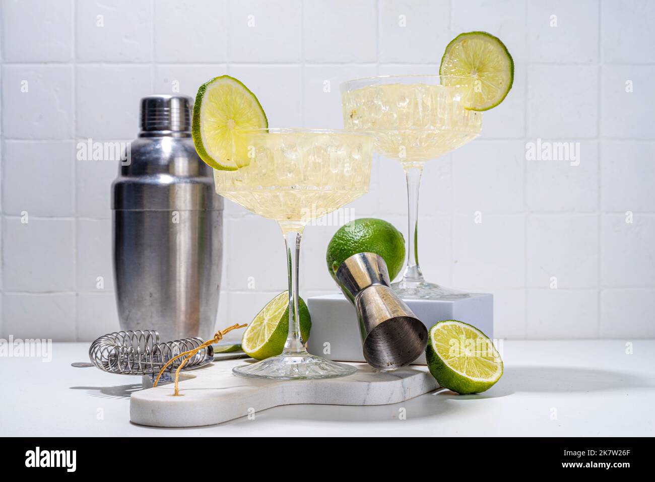 Sour alcoholic lime gin gimlet drink. Lemonade martini alcohol boozy