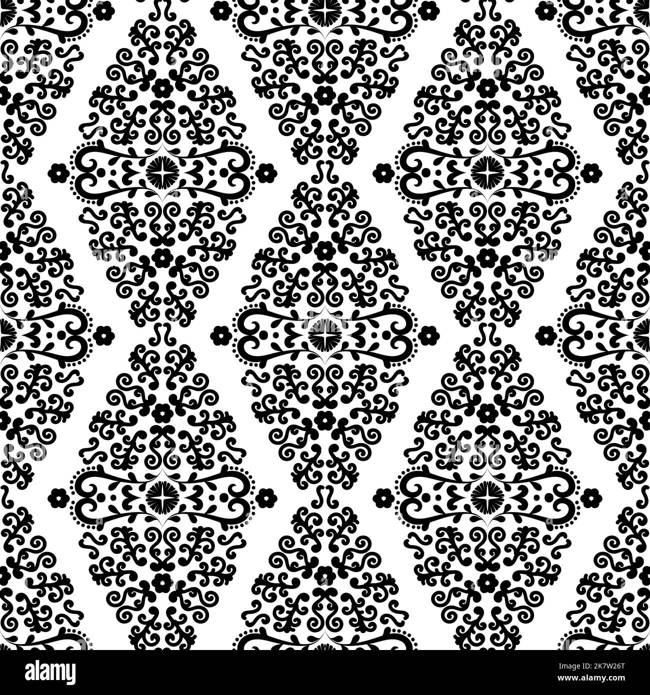 Vintage wallpaper in damask style. Seamless vintage Victorian style 