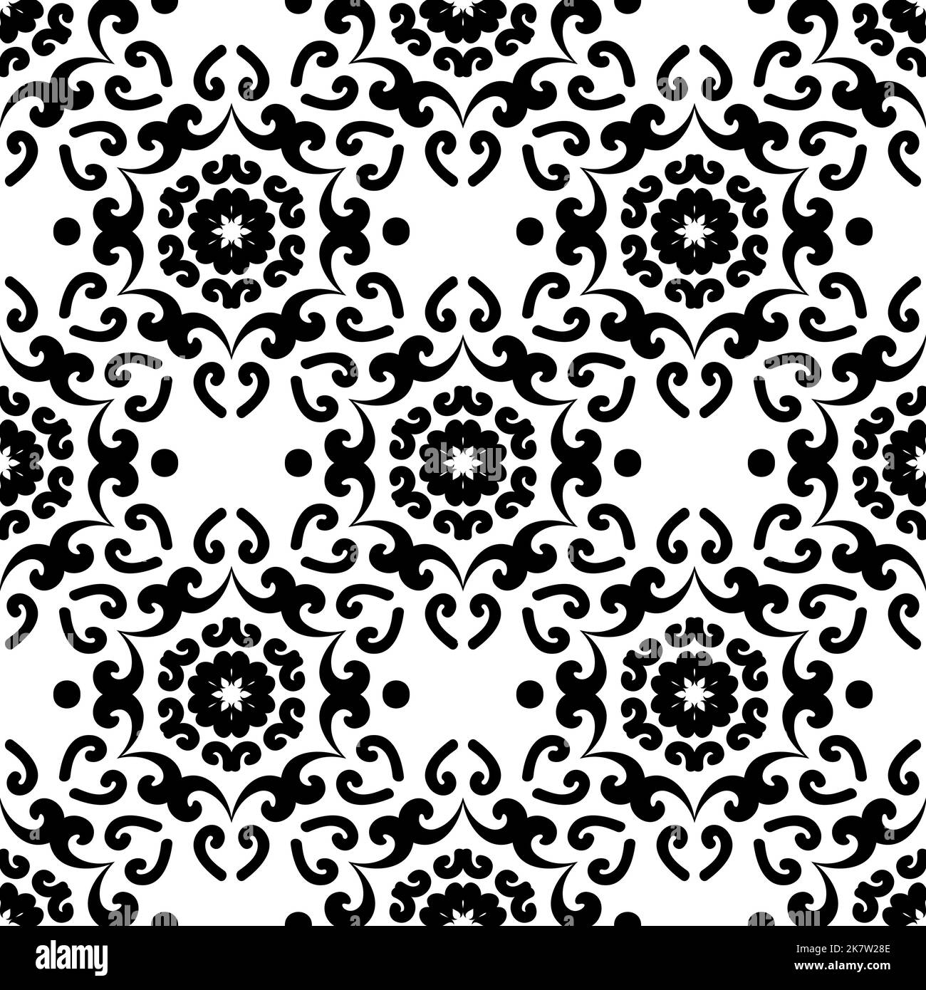 Decorative oriental ornament. Black and white. Vector illustration. For
