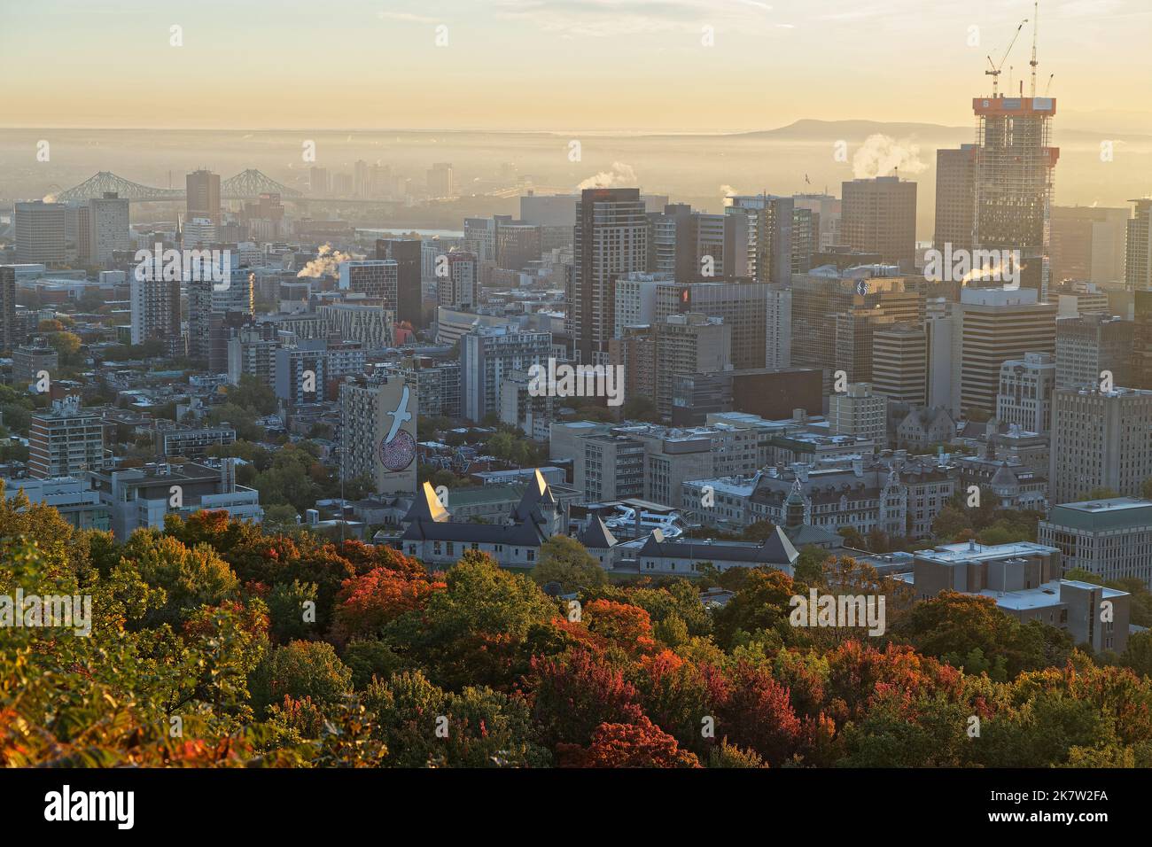MONTREAL, CANADA, October 4, 2022 Skyline of Downtown Montreal from