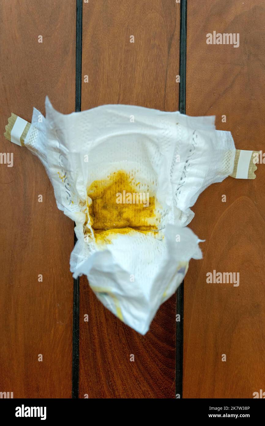 Dirty diaper Stock Photo