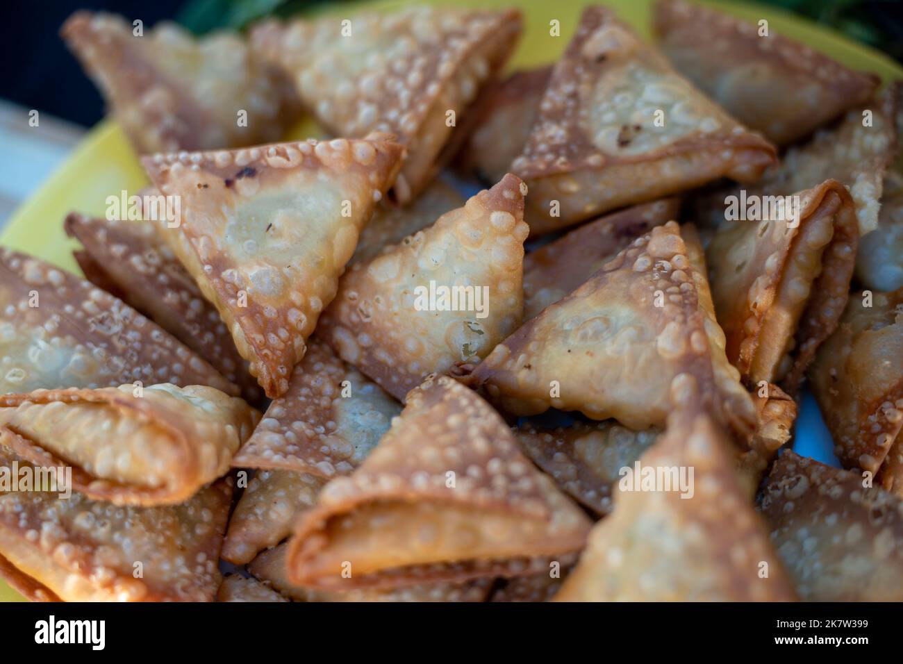 Close up of fried samosas Stock Photo