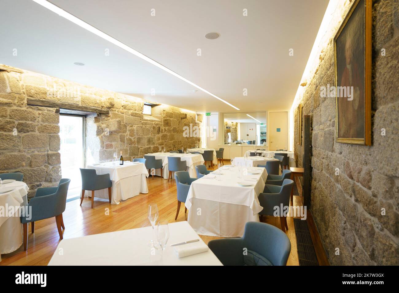 Paço dos Cunhas de Santar restaurant interior in Santar, Portugal, Europe Stock Photo