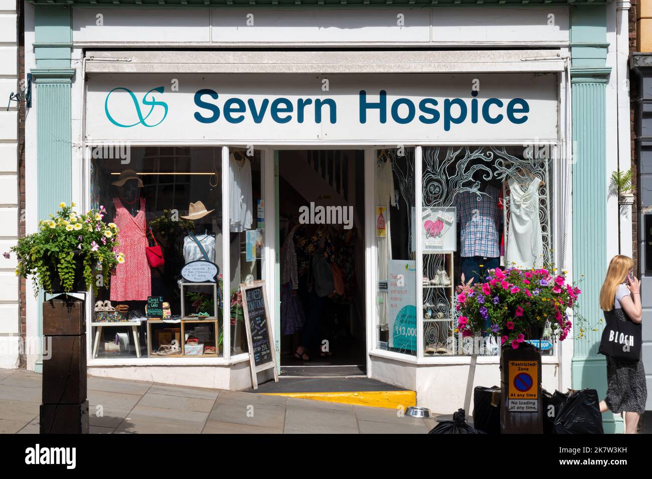 Shrewsbury, UK-  July 14, 2022: Severn Hospice shop in Shrewsbury, Engalnd. Stock Photo