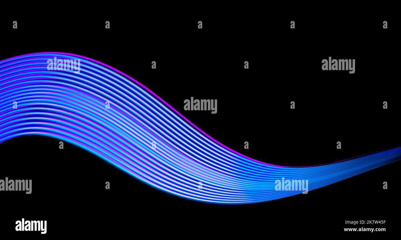 Abstract technology banner design. Digital neon lines on black ...