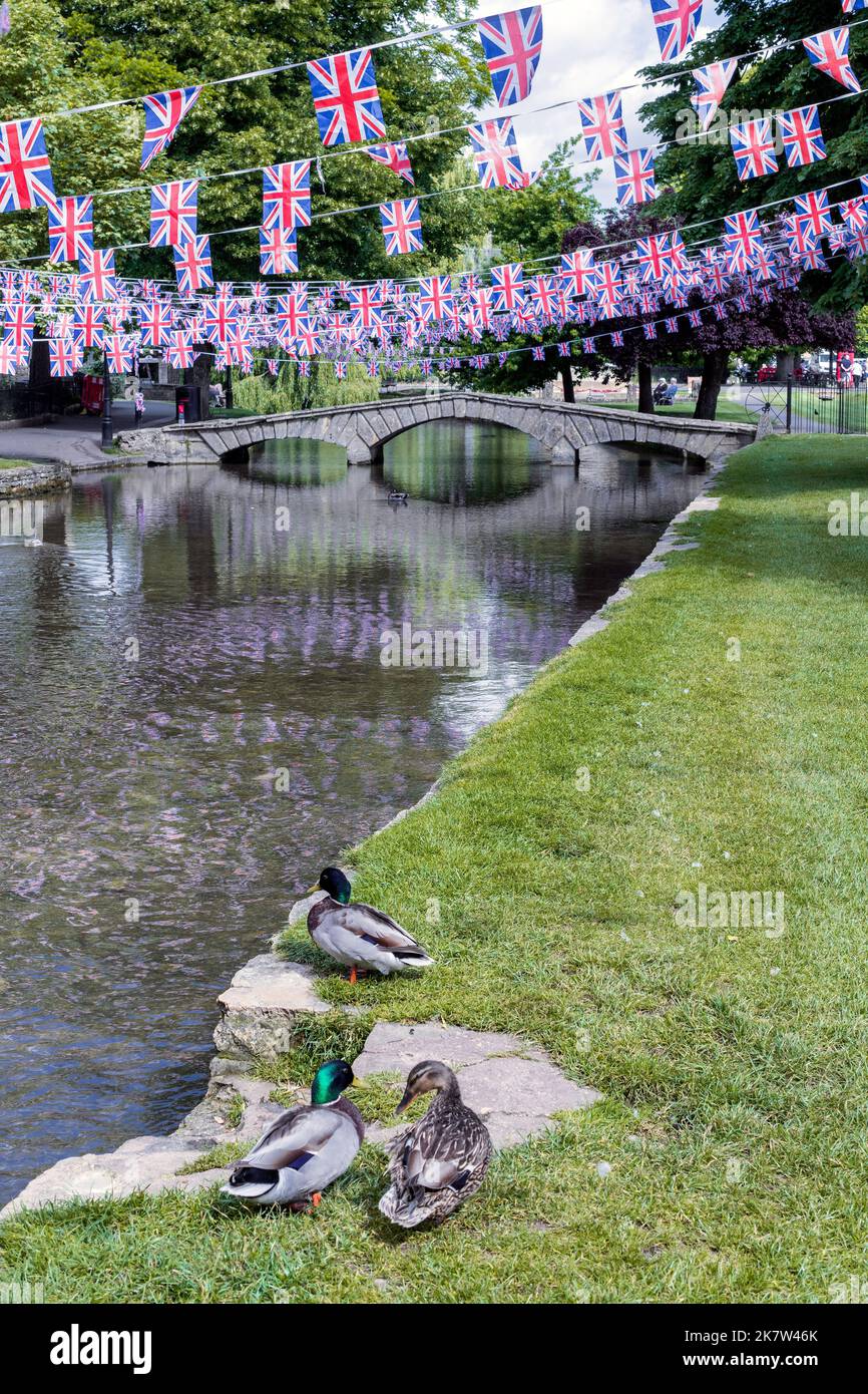 A celebration Platinum Jubilee at Bourtononthewater, Cotswolds UK