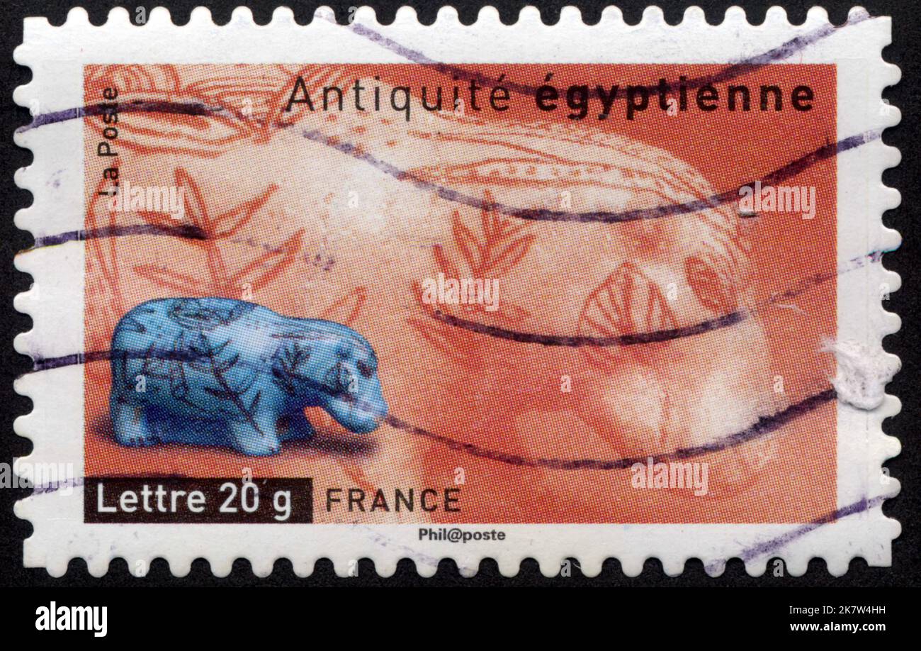 Timbre oblitéré Antiquité égyptienne, La Poste, Lettre 20 g, France Stock Photo