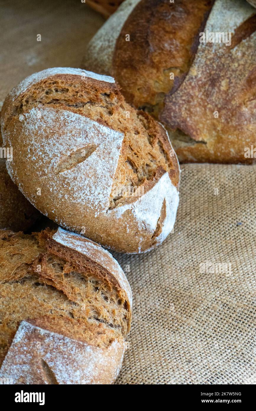 Different types of bread at a food festival in Estoril, Lisbon Stock