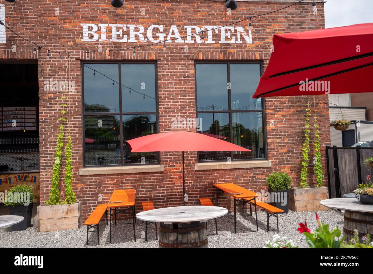 Salem, MA USA June 12, 2022 chairs and outdoor dining at The