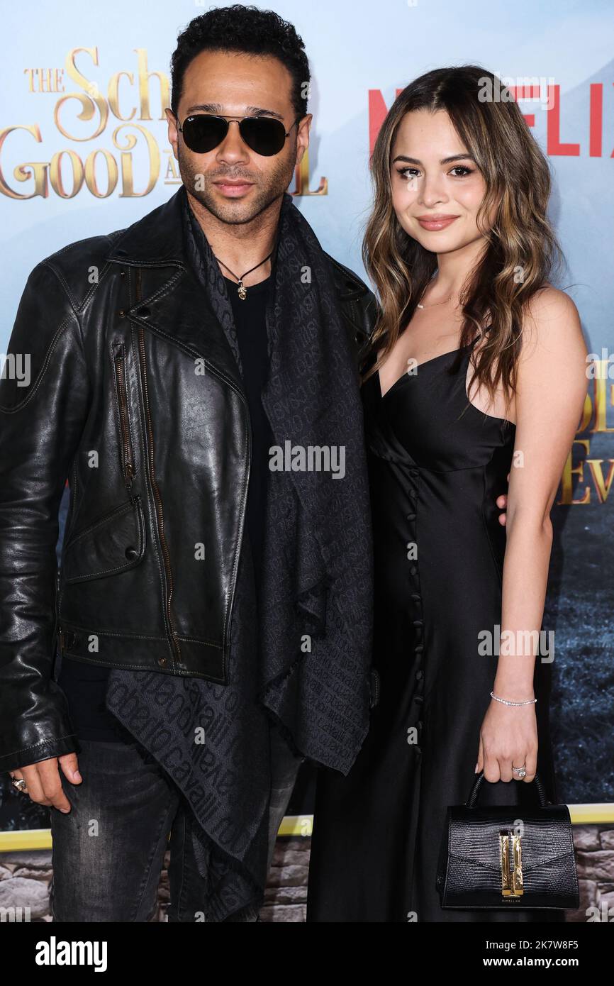 WESTWOOD, LOS ANGELES, CALIFORNIA, USA - OCTOBER 18: Corbin Bleu and Sasha Clements arrive at the World Premiere Of Netflix's 'The School For Good And Evil' held at Regency Village Theatre on October 18, 2022 in Westwood, Los Angeles, California, United States. (Photo by Xavier Collin/Image Press Agency) Stock Photo