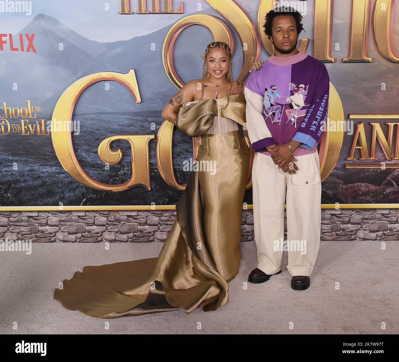 (LR) Kiana Lede and Cautious Clay arrives at the Netflix's THE SCHOOL