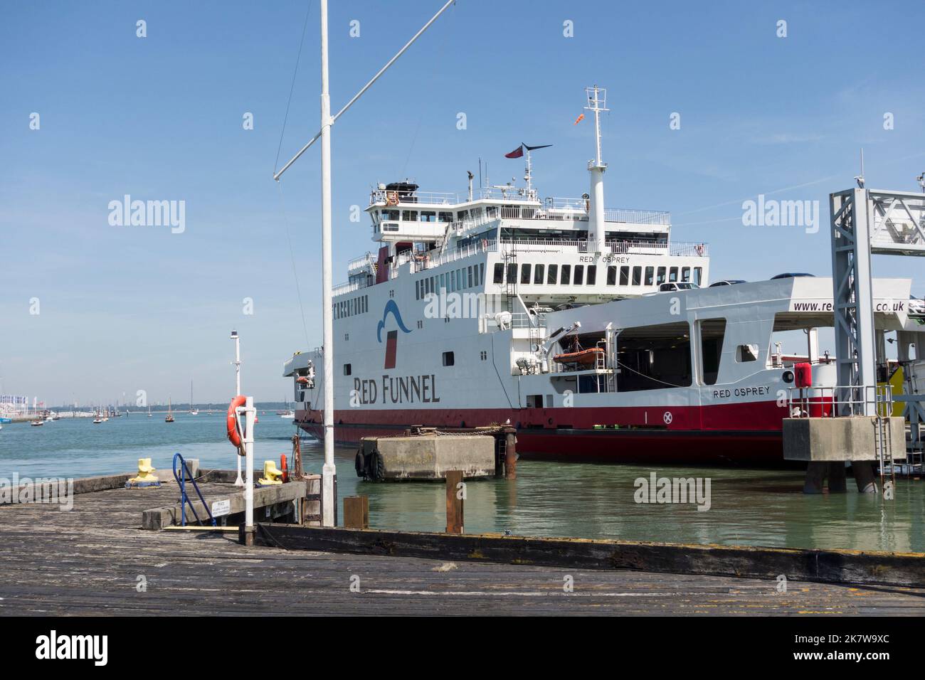 Red Funnel ferry at port of East Cowes, Isle of Wight, UK Stock Photo Alamy