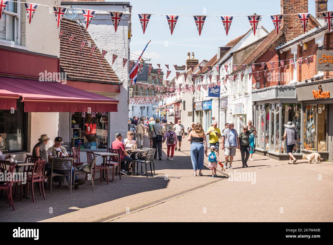 High street in Hythe, Hampshire, UK Stock Photo