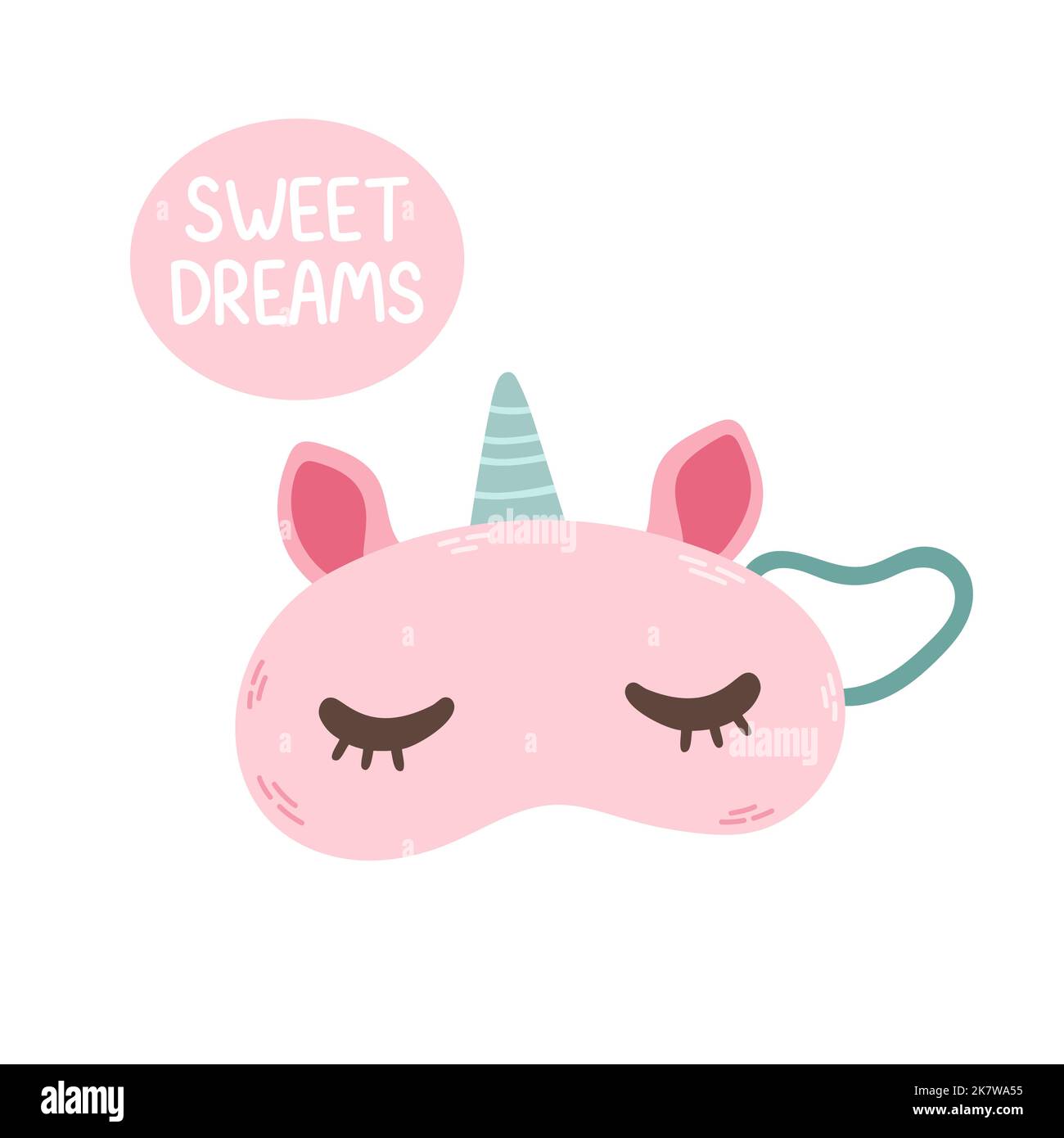 Eye mask unicorn vector sleeping night accessory relax rest in