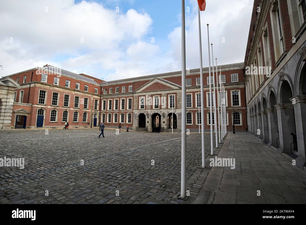 central courtyard square of dublin castle looking at offices of the revenue commissioners dublin republic of ireland Stock Photo