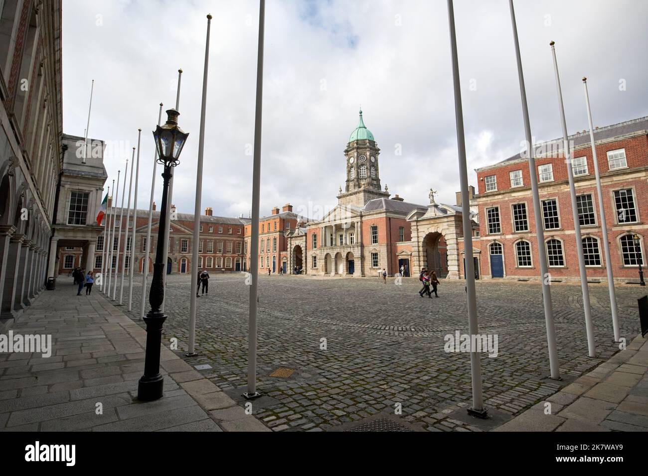 central courtyard square of dublin castle looking at bedford hall dublin republic of ireland Stock Photo
