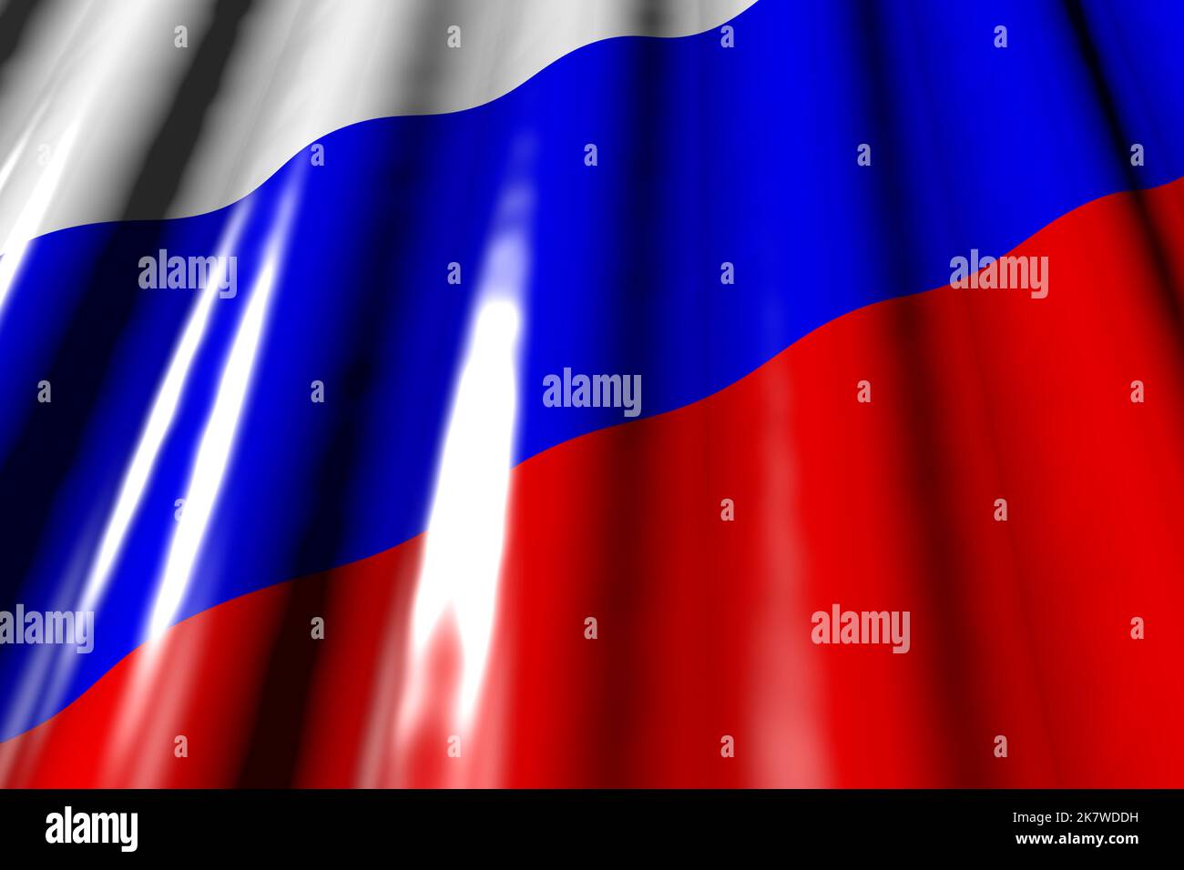 cute shiny - looking like plastic flag of Russia with big folds lie ...