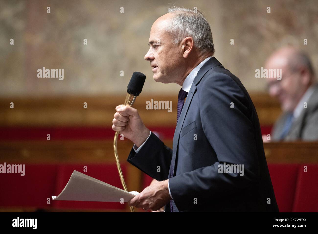 Paris, France. 19th Oct, 2022. Paris, France. October 18, 2022, Deputy Jean-Jacques Gaultier attends a session of Questions to the Government at the French National Assembly, on October 18, 2022 in Paris, France. Photo by David Niviere/ABACAPRESS.COM Credit: Abaca Press/Alamy Live News Stock Photo