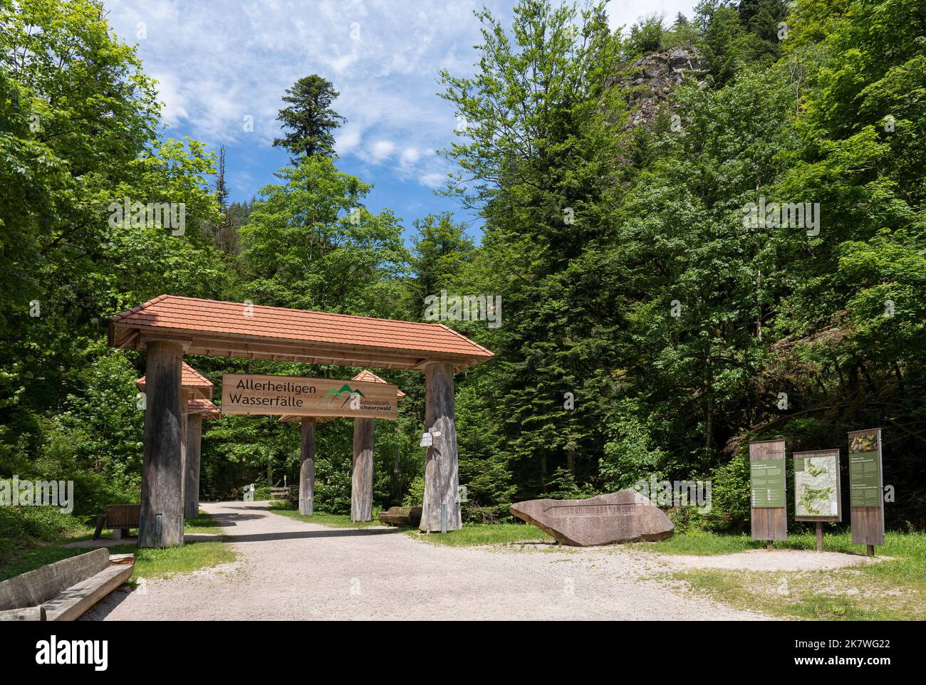 Lower entrance of All Saints Waterfalls, Black Forest, Germany Stock Photo