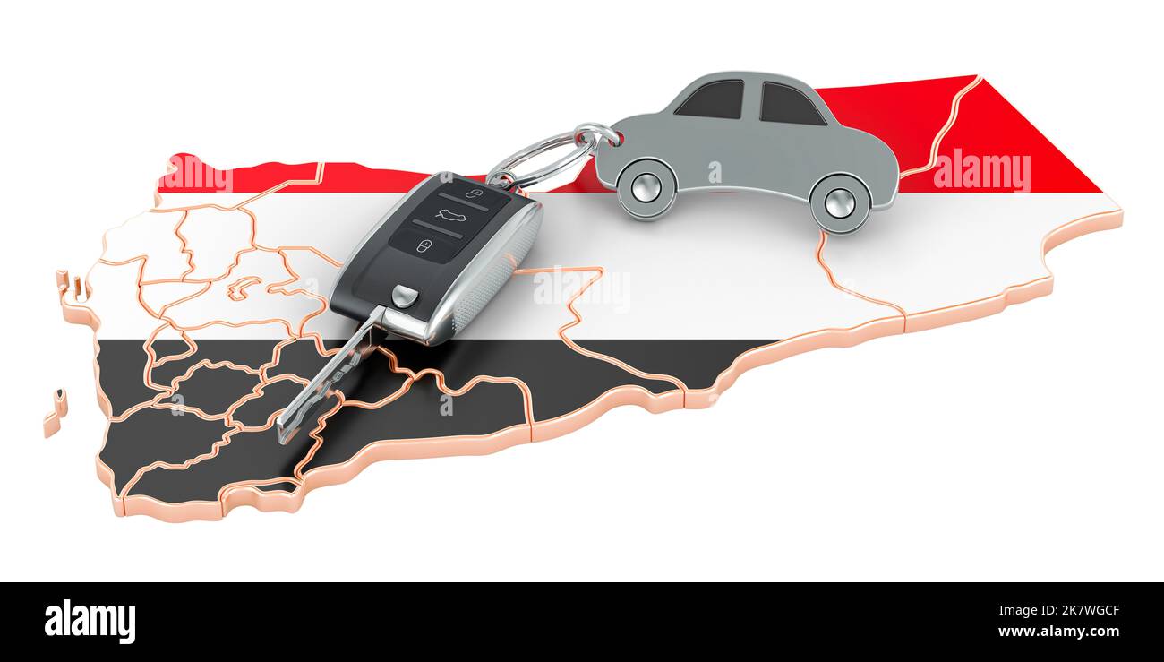 Sale or rent car in Yemen concept, 3D rendering isolated on white background Stock Photo Alamy