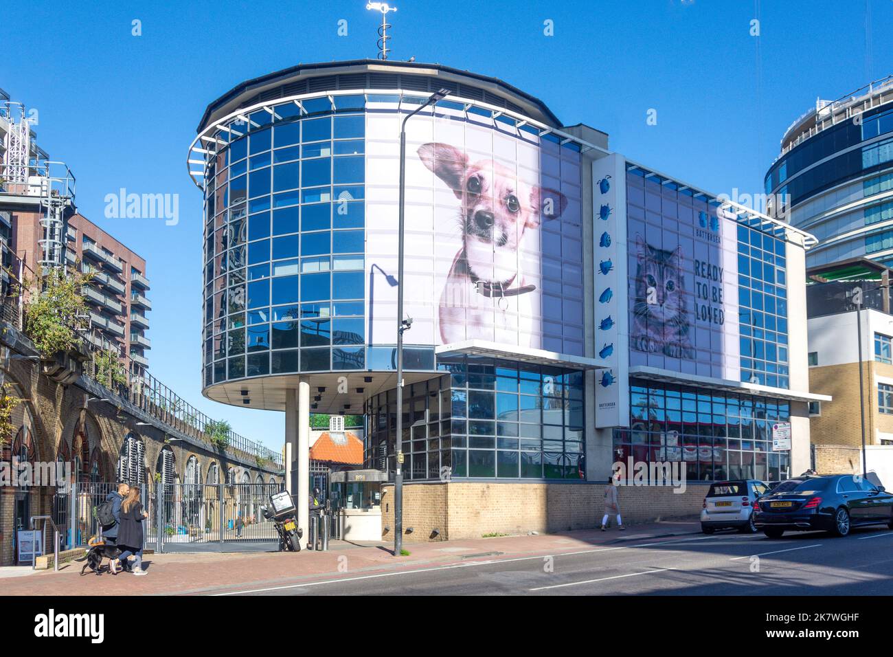 Battersea Dogs and Cats Home, Battersea Park Road, Nine Elms, London Borough of Wandsworth, Greater London, England, United Kingdom Stock Photo